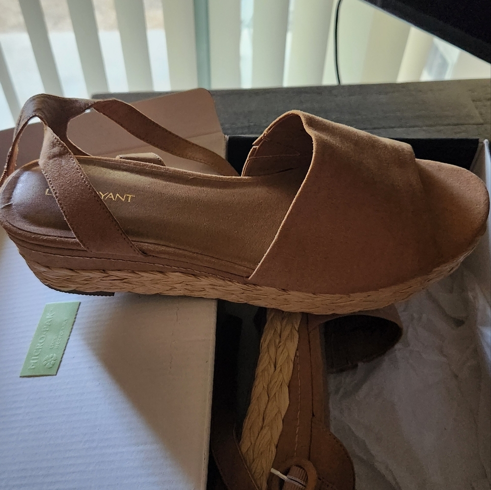 Lane Bryant Tan Sandals Sleek Slip-On Design